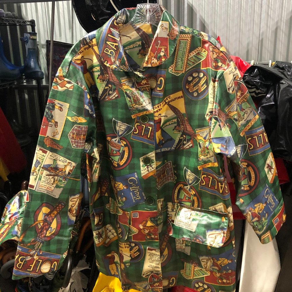 Rare vintage Nordic House designs 3 pc coated cotton golf rainwear set